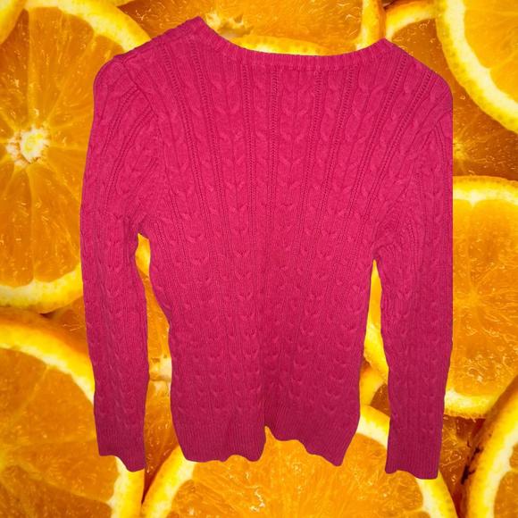 St Johns Bay Red Cable Knit Sweater Size PL - Picture 5 of 5